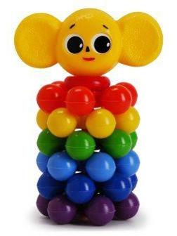 Пирамида Ушастик с шариками, 19 см, сетке, 8 дет.