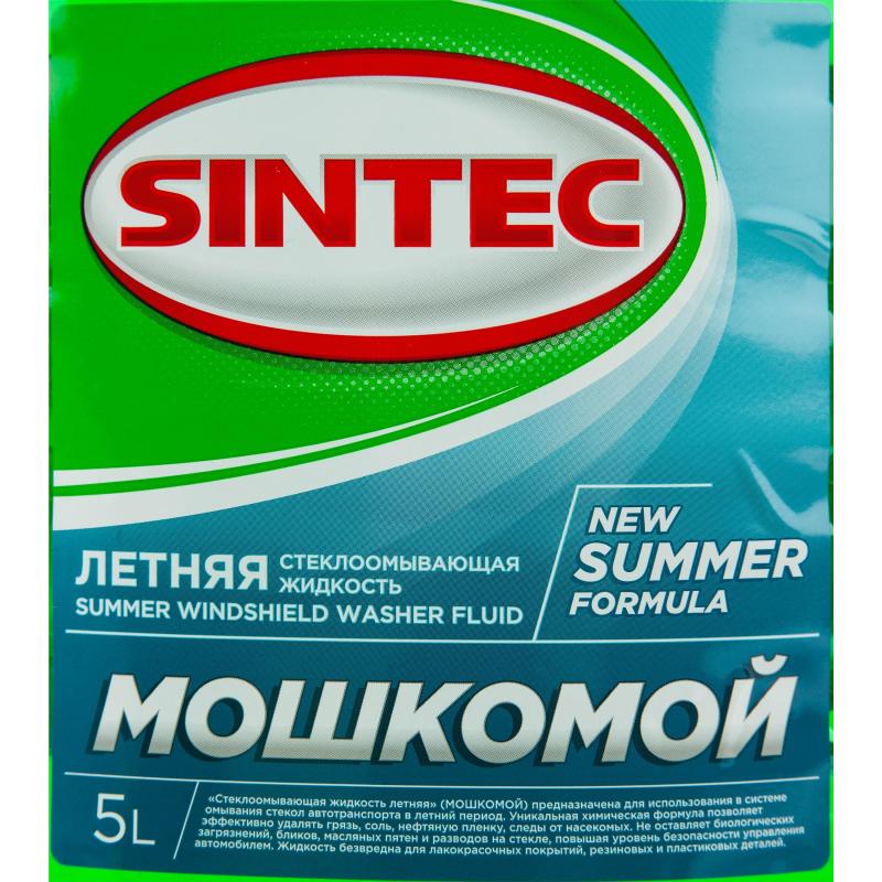 Жидкость стеклоомывающая летняя Sintec ПЭТ 5 л (4 штуки в упаковке)