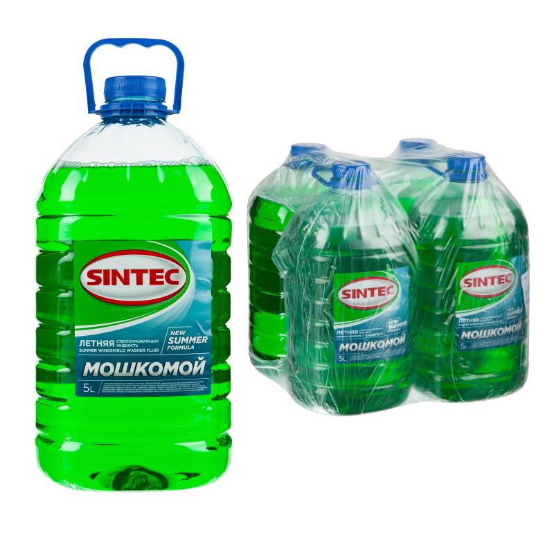 Жидкость стеклоомывающая летняя Sintec ПЭТ 5 л (4 штуки в упаковке)