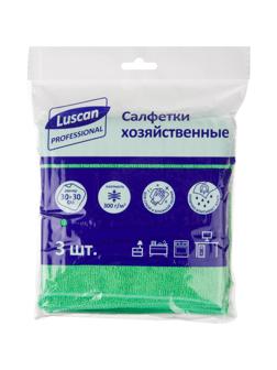 Салфетки хозяйственные Luscan Professional 300г/м2 30х30см 3шт/уп зеленые