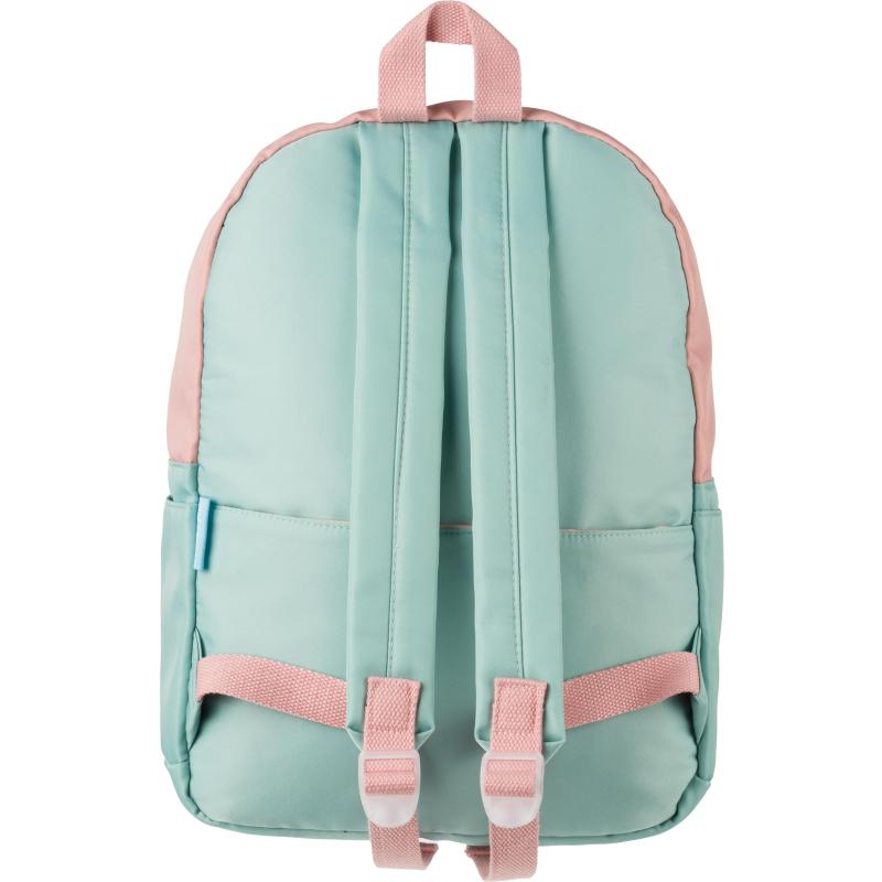 Рюкзак №1School голубой с розовым эмблема  Единорог