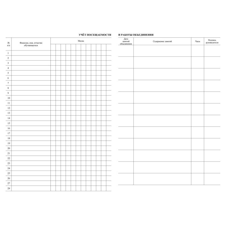 Журнал учета работы объединения в системе доп.образ.детей А4,96с,КЖ-1276/1