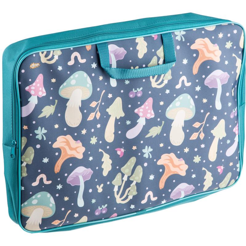 Папка для труда №1School Грибы А3 на молн,ткань,475х345х75,ПМД3-20-4