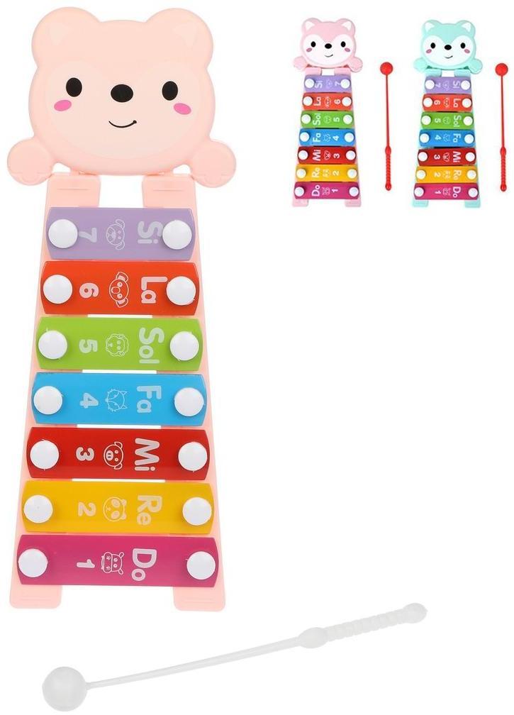 Ксилофон Радуга, 25,5 см, 7 нот, в ассорт., пакет