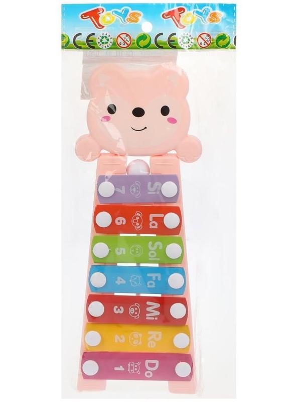 Ксилофон Радуга, 25,5 см, 7 нот, в ассорт., пакет