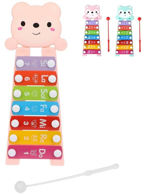 Ксилофон Радуга, 25,5 см, 7 нот, в ассорт., пакет