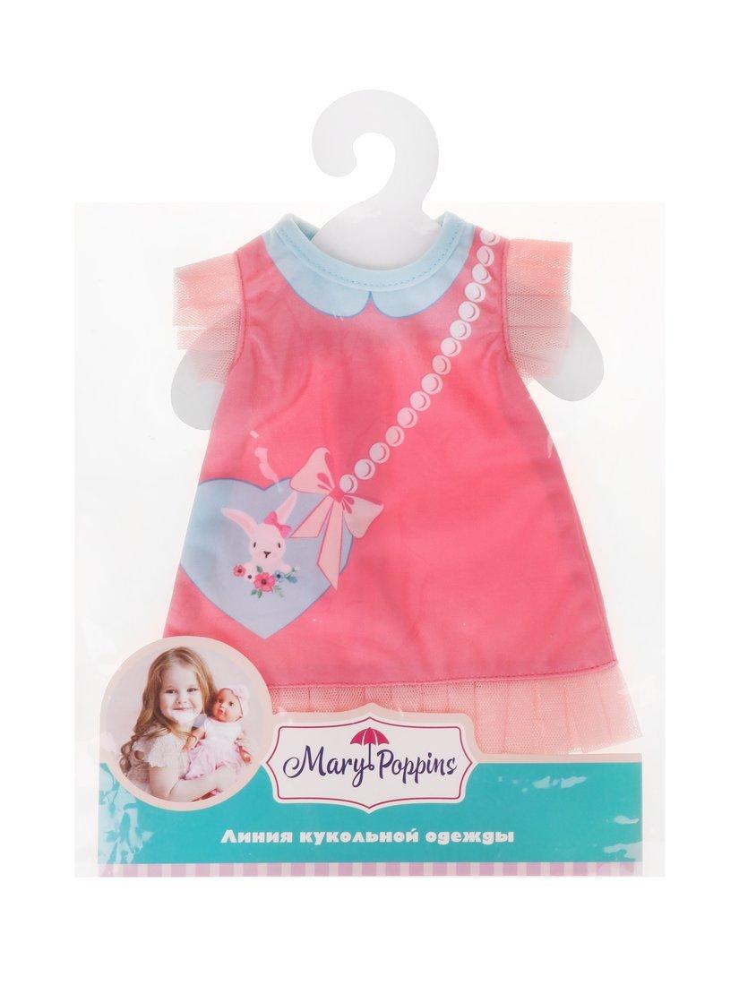 Одежда для кукол 38-43см, платье Зайка, вешкалка-картон