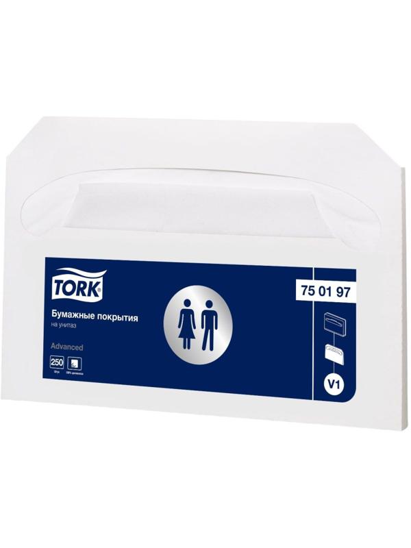 Одноразовые покрытия на унитаз Tork V1 250л/уп 750197