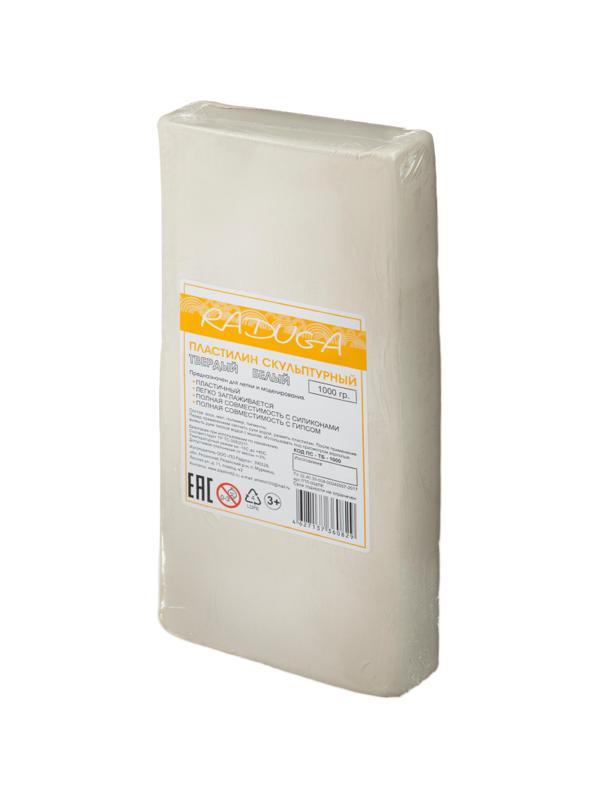Пластилин скульптурный БЕЛЫЙ ТВЕРДЫЙ, 1000 г 