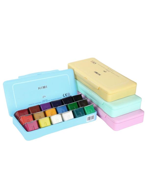 Гуашь HIMI 18 цветов/наб голубой FC.TZ.HM.007/BLUE