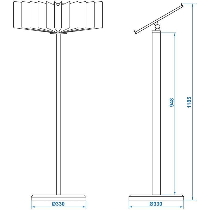 Демосистема напольная ProMega office А4,10 панел.,черн,регулир.угол наклона