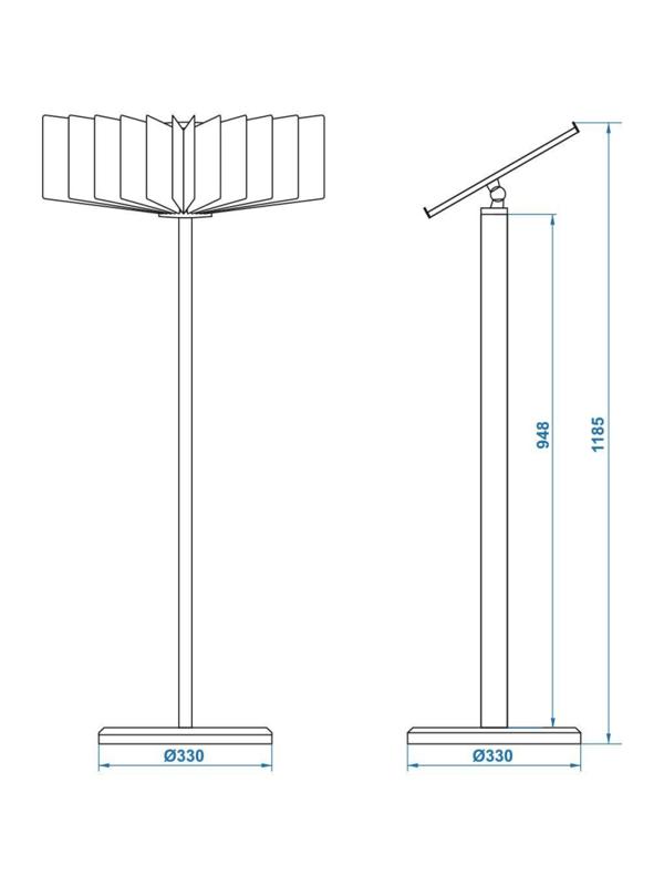 Демосистема напольная ProMega office А4,10 панел.,черн,регулир.угол наклона