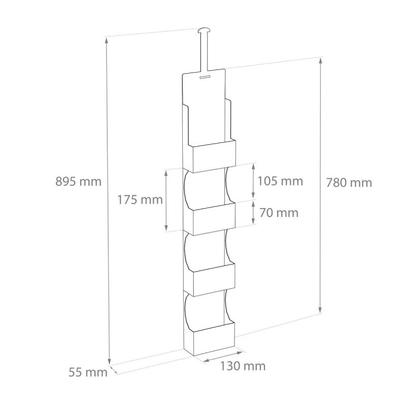 Страйпхолдер подвесной с 4-мя карманами 130х175х55 мм