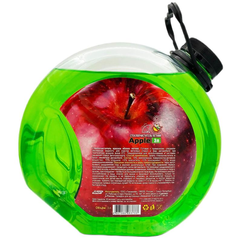 Жидкость стеклоомывающая летняя Tekom Красное Яблоко 3л канистра-шайба