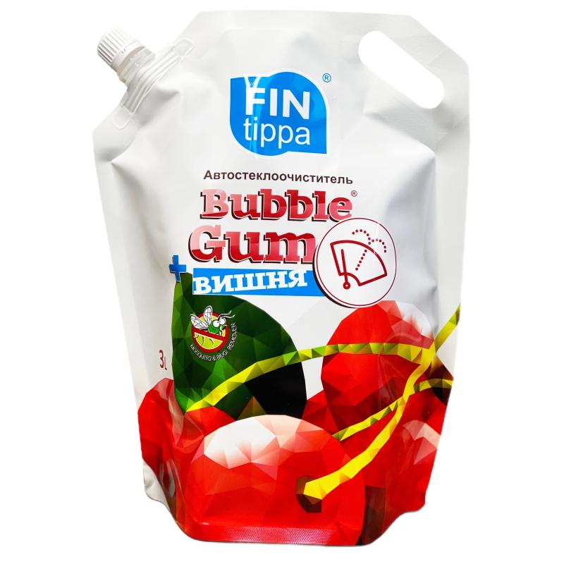 Жидкость стеклоомывающая летняя FIN tippa Bubble Gum вишня 3л дой-пак