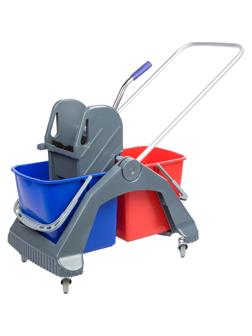Тележка уборочная с отжимным прессом 100,2x50x81,5см 2х26л AF08092