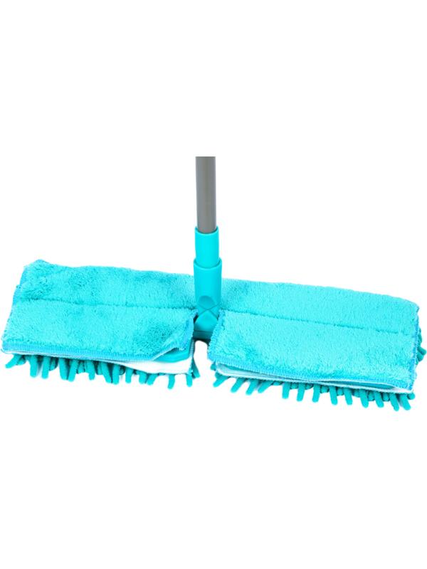 Швабра двухсторонняя д/сух и влажн уборки телескоп ручка 75-130см HD1051AC