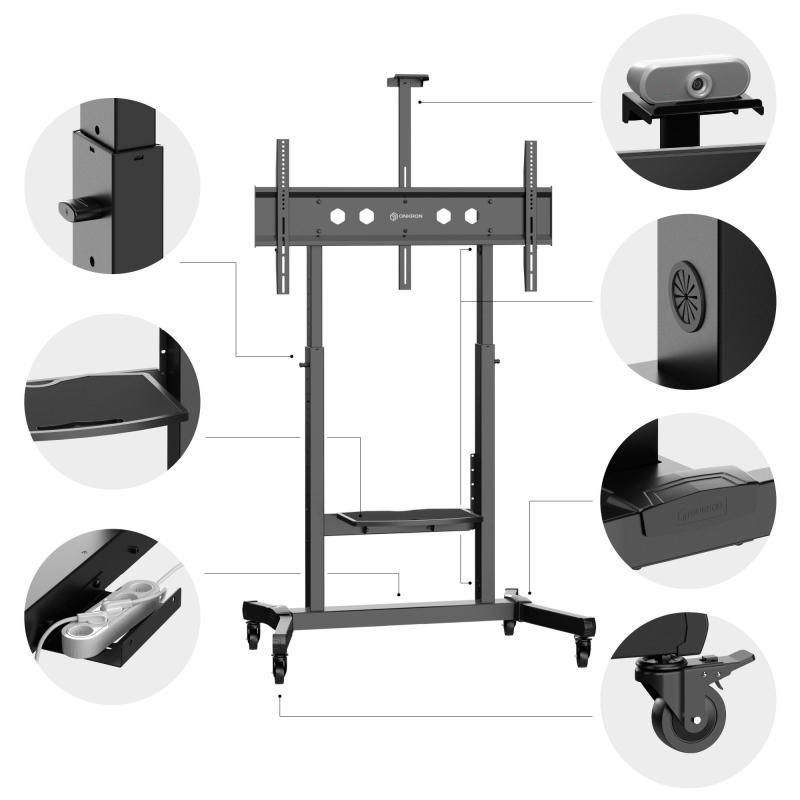 Стойка Onkron для телевизора с кронштейном 50-100, мобильная, черн TS1991