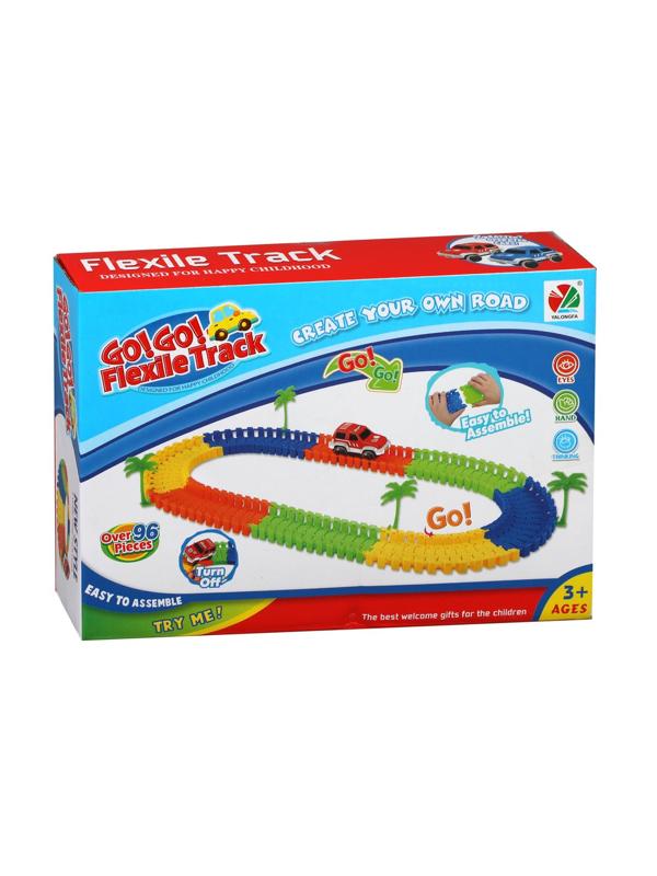 Игровой набор Автотрек, в комплекте: машина, деталей 96шт, элементы питания
AA*2шт не входят, коробка