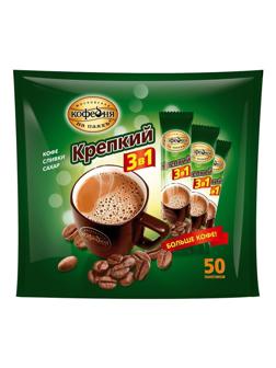 Кофе порционный растворимый Московская кофейня на паяхъ 3в1 Крепкий 50пак
