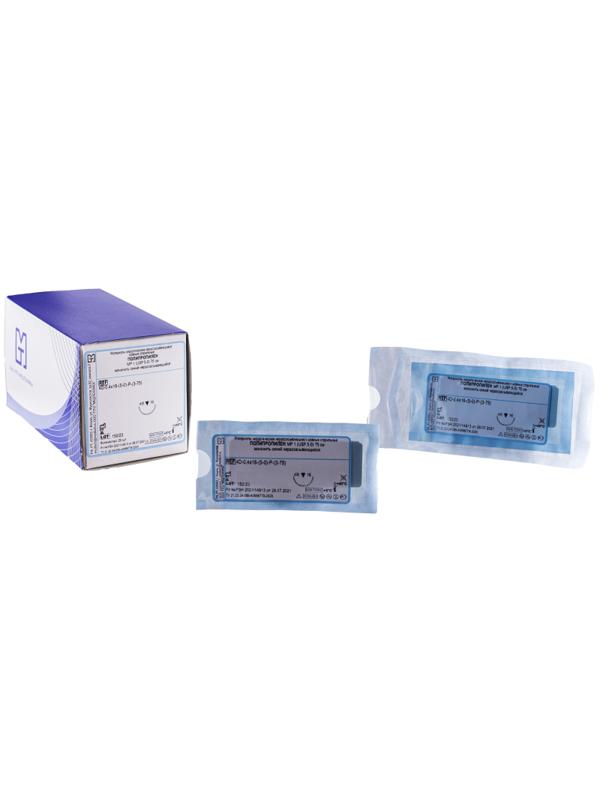 Шовный материал ПОЛИПРОПИЛЕН 5/0 МР 1 с иглой 4D-0,4x16 (3-75)75см 20шт/у Р