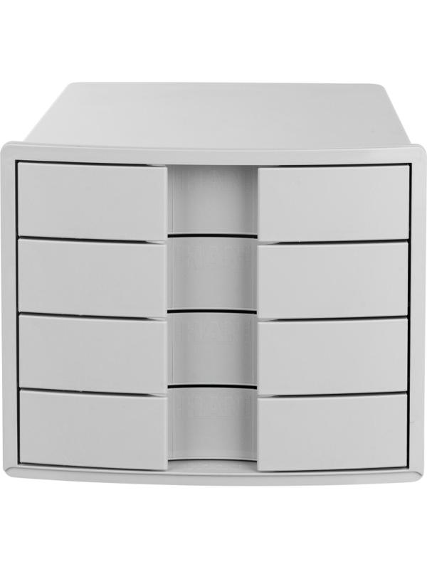 Бокс с выдвижными лотками HAN IMPULS 4 лотка с индексн.окн св-сер HA1012/11