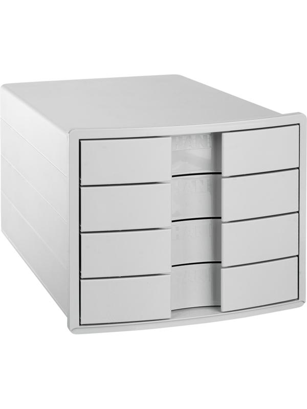 Бокс с выдвижными лотками HAN IMPULS 4 лотка с индексн.окн св-сер HA1012/11