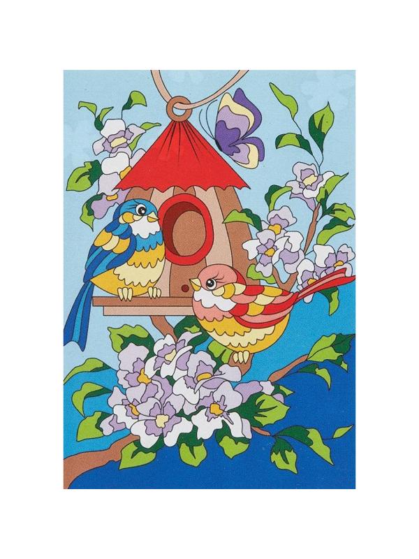 Картина по номерам для малышей Весенние птички набор Ркн-036