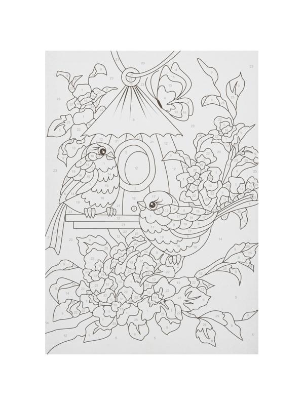 Картина по номерам для малышей Весенние птички набор Ркн-036