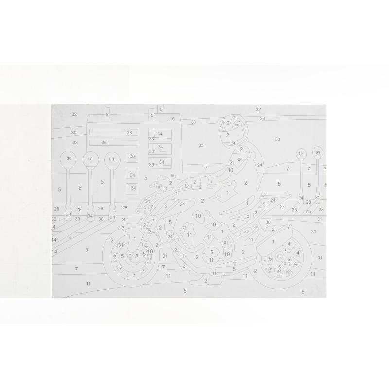 Картина по номерам для малышей Мотоциклист набор Ркн-073