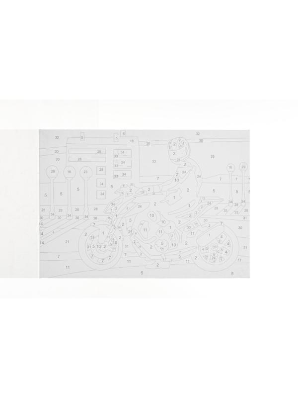 Картина по номерам для малышей Мотоциклист набор Ркн-073