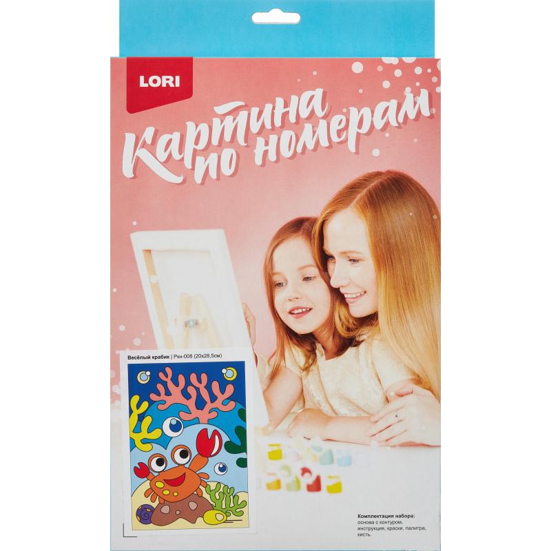 Картина по номерам для малышей Веселый крабик набор Ркн-008