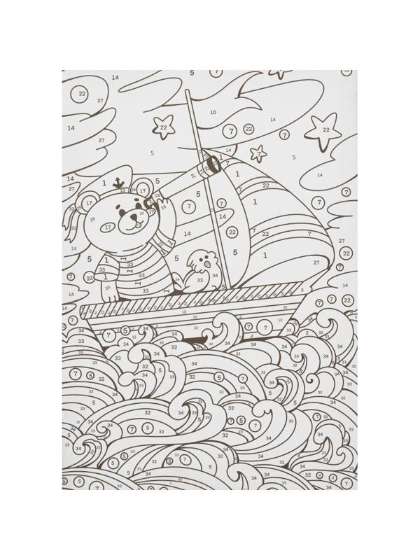 Картина по номерам для малышей ВОЛШЕБНЫЕ ИСТОРИИ Ночное море набор Ркн-097