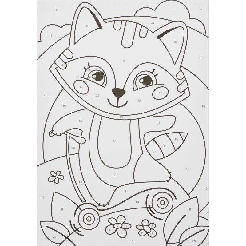 Картина по номерам для малышей Веселый енотик набор Ркн-006