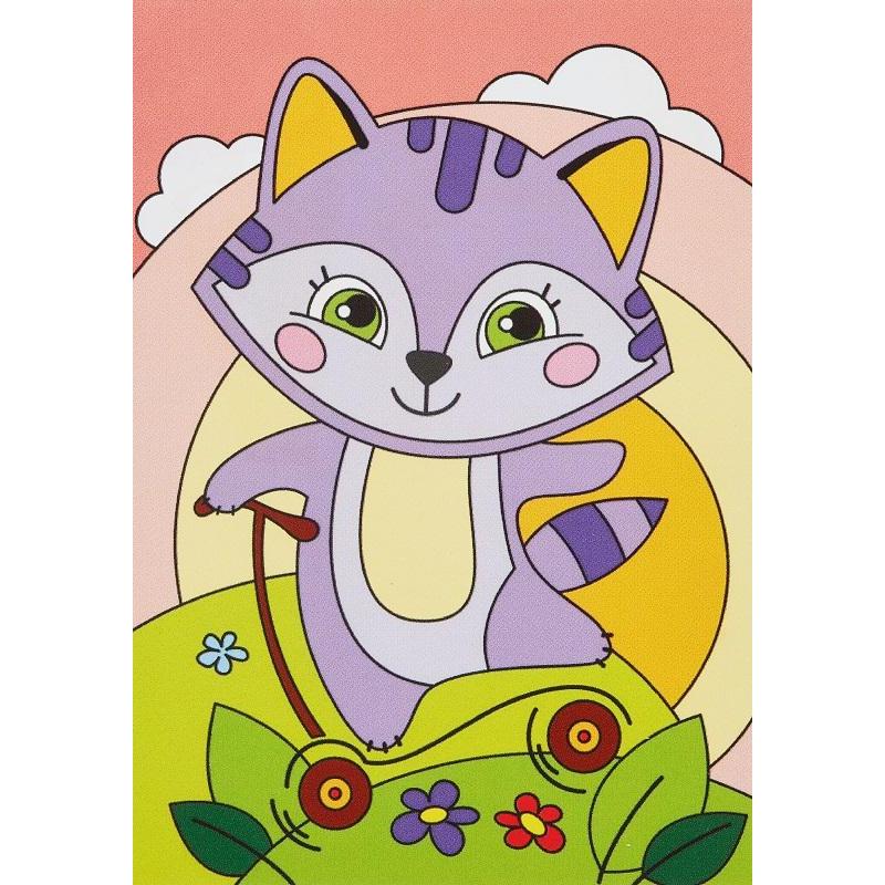 Картина по номерам для малышей Веселый енотик набор Ркн-006