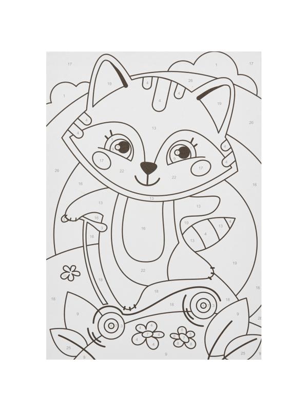 Картина по номерам для малышей Веселый енотик набор Ркн-006