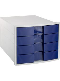 Бокс с выдвижными лотками HAN IMPULS 4 лотка с индек.окнами синий HA1012/14