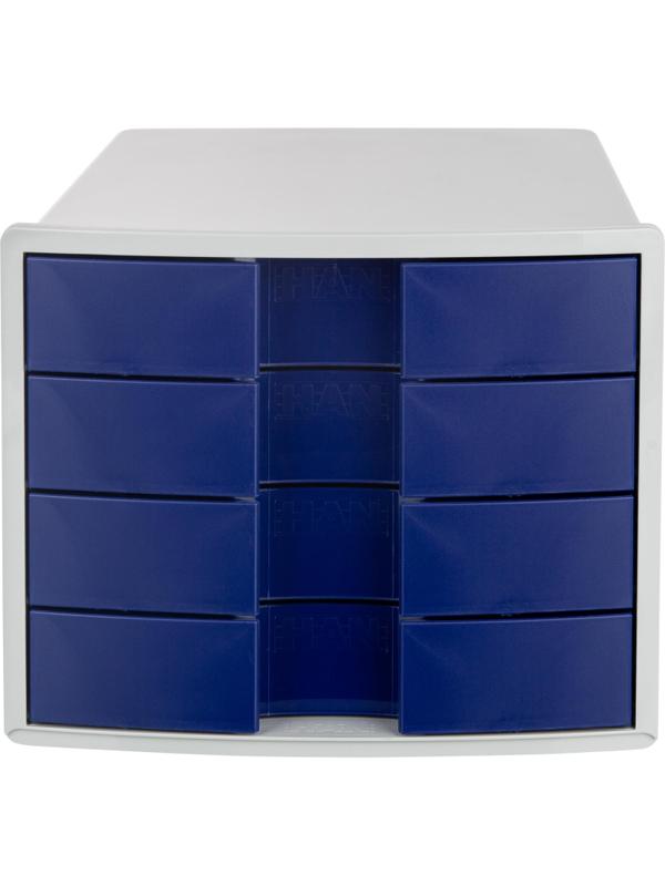 Бокс с выдвижными лотками HAN IMPULS 4 лотка с индек.окнами синий HA1012/14