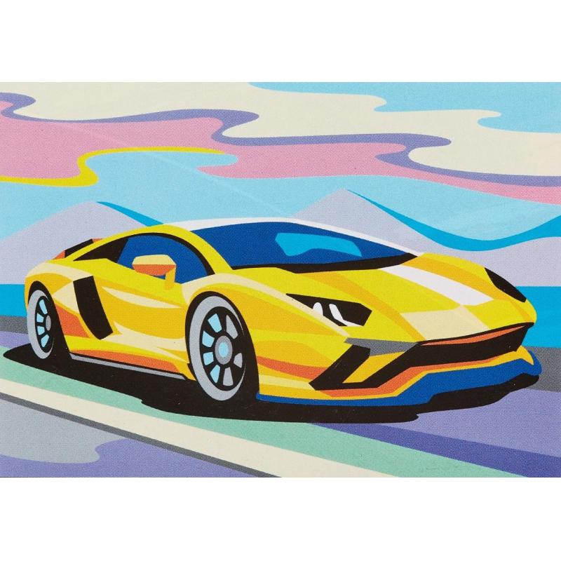 Картина по номерам для малышей Яркая машинка набор Ркн-072