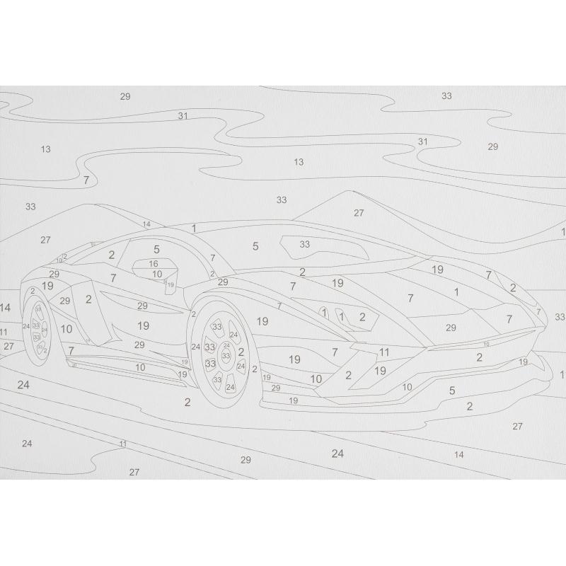 Картина по номерам для малышей Яркая машинка набор Ркн-072