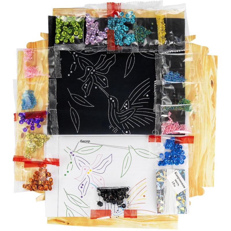 Набор для творчества Вышивка пайетками Колибри Вп-021