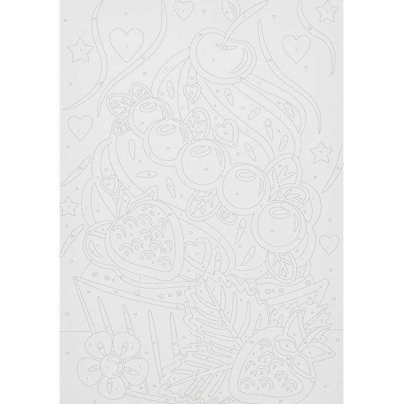 Картина по номерам для малышей Ягодный кексик набор Ркн-067