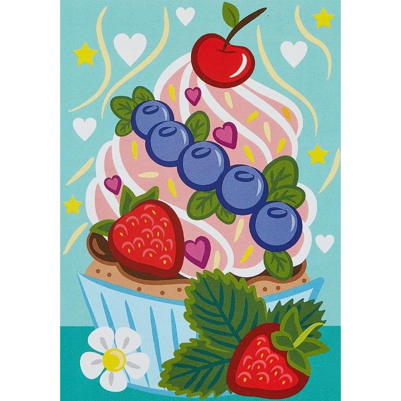 Картина по номерам для малышей Ягодный кексик набор Ркн-067