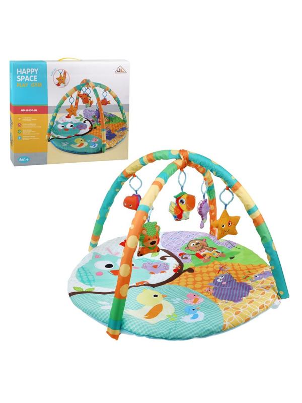 Коврик развивающий Полянка, дуги, 5 игрушек, кор.