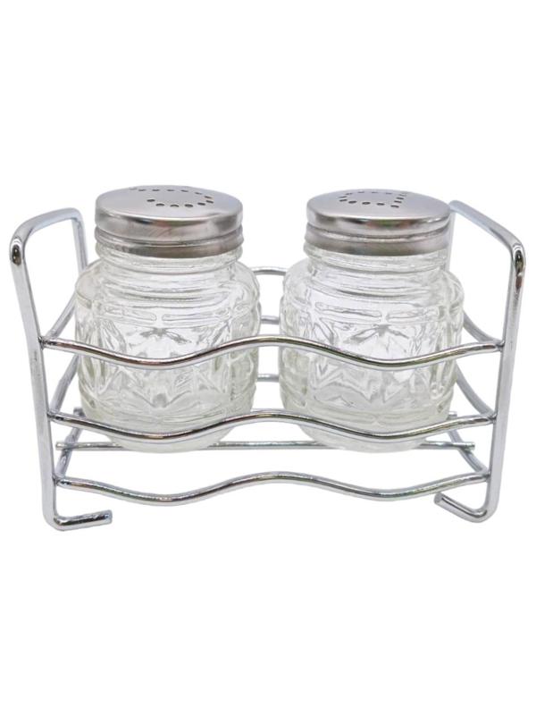 Набор для специй 2пр.(соль,перец) нерж, подст. ВОЛНА , кт107