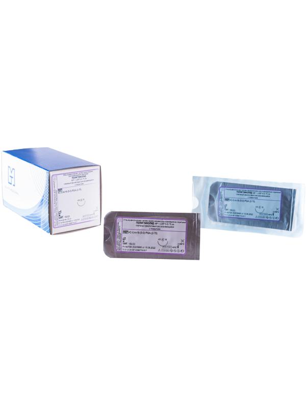 Шовный материал ПОЛИГЛИКОЛИД 5/0 МР 1,с игл 4С-0,4x16 (2-75)75см 20шт/у