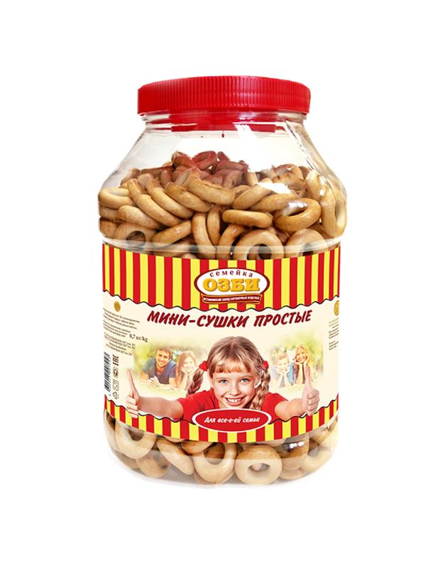 Сушки Мини-сушки простые  Семейка ОЗБИ банка 700 г