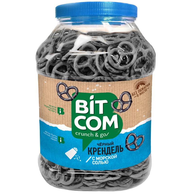 Сушки Крендель чёрный с морской солью Bitcom банка 460 г