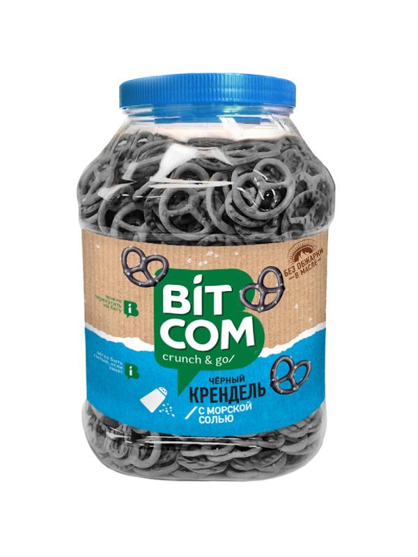 Сушки Крендель чёрный с морской солью Bitcom банка 460 г
