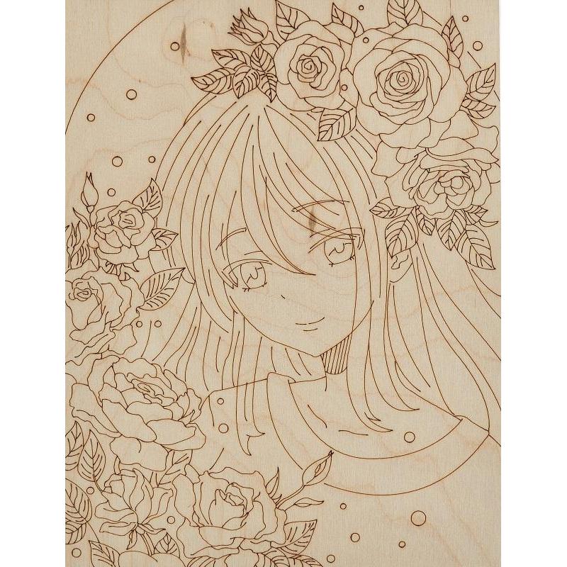 Набор для росписи по дереву Картина Аниме Розовый аромат Фр-011